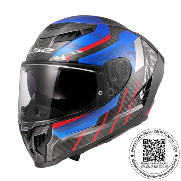 LS2 FF807 DRAGON AZ/RJ FIBRA DE CARBONO