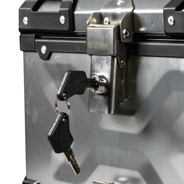 MALETA PARA MOTO TOP CASE 4RS E70 45 LITROS GRIS ALUMINIO - Imagen 2