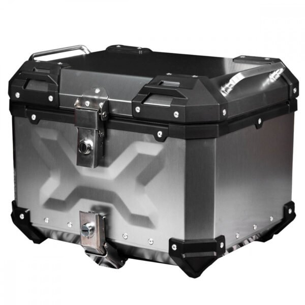 MALETA PARA MOTO TOP CASE 4RS E70 45 LITROS GRIS ALUMINIO