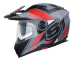 CASCO MULTIPROPOSITO ABATIBLE SHAFT 3700DV PEAK TURN MATTE BLACK SILVER RED