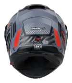 CASCO MULTIPROPOSITO ABATIBLE SHAFT 3700DV PEAK TURN MATTE BLACK SILVER RED - Imagen 3