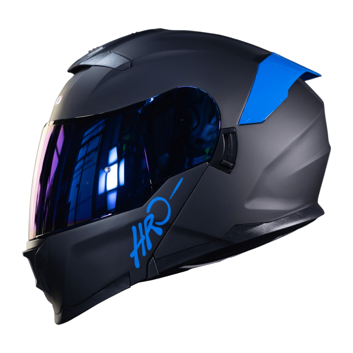 CASCO ABATIBLE HRO 3440DV SOLID BLACK BLUE MATTE