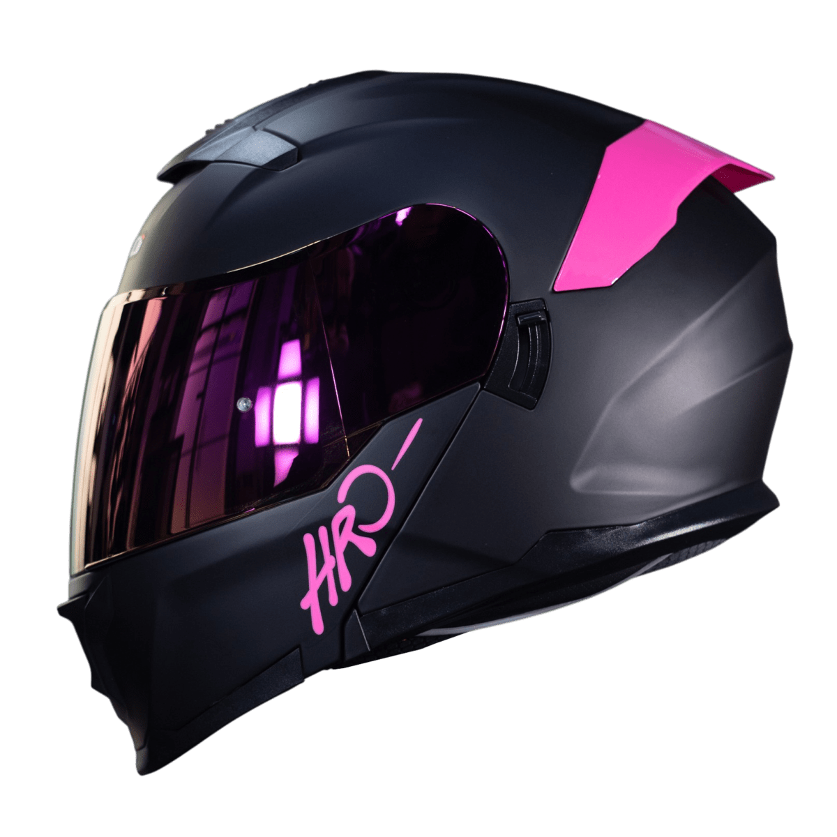 CASCO ABATIBLE HRO 3440DV SOLID BLACK FUCSIA MATTE