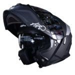 CASCO ABATIBLE HRO 3440DV SOLID BLACK SILVER MATTE - Imagen 2
