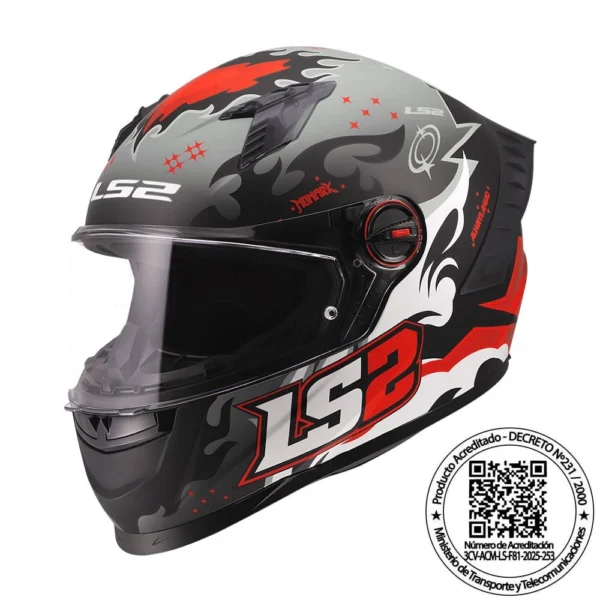 CASCO INTEGRAL LS2 FF816 COSMOS MONARK BLACK RED MATTE