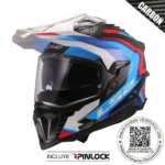 CASCO MULTIPROPOSITO LS2 MX 701 EXPLORER FRONTIER CARBONO WHITE BLUE