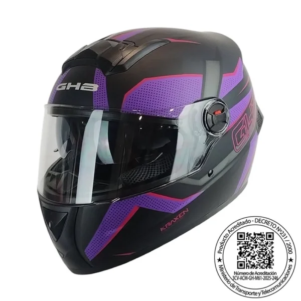 CASCO INTEGRAL GHB M-61 KRAXEN BLACK PURPLE MATTE