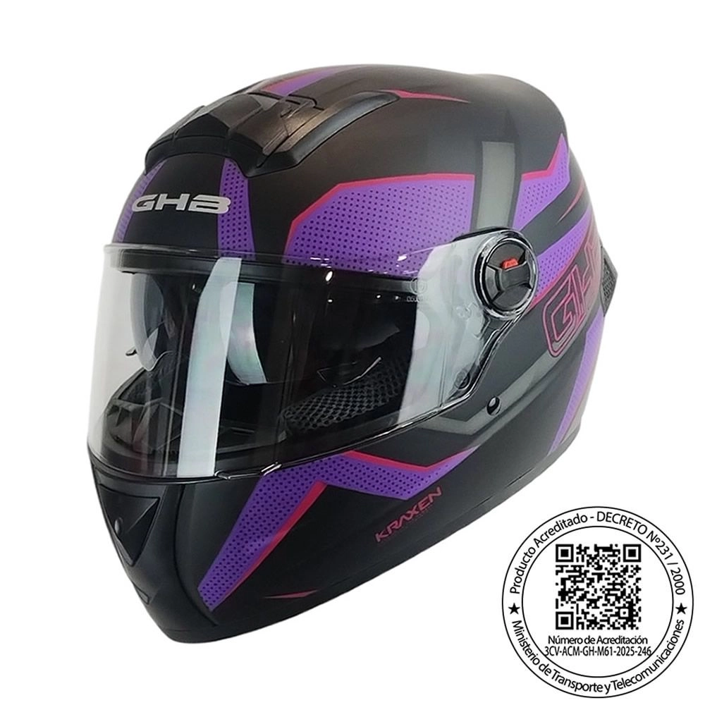 CASCO INTEGRAL GHB M-61 KRAXEN BLACK PURPLE MATTE