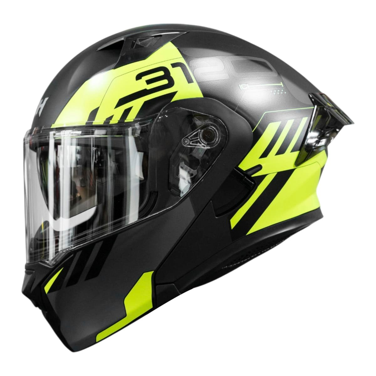 CASCO ABATIBLE ICH 3120 WESTSAY BLACK YELLOW MATTE