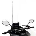 ANTENA CORTA HILO CURADO PARA MOTO RETRACTIL CON BASE PARA ESPEJOS - Imagen 2