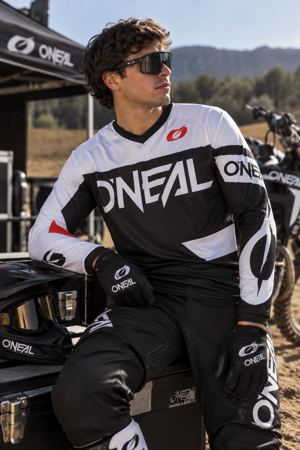 ChatGPT Image 5 sept 2026, 13_52_56 Polera Oneal Element Racewear Negro/blanco - Imagen 1